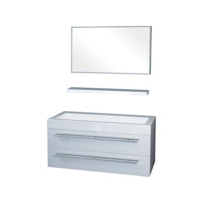 Differnz Force badkamermeubel 100cm 1 kraangat wit met spiegel en planchet Differnz Force badkamermeubel 100cm 1 kraangat wit met spiegel en planchet