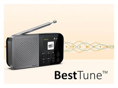 Sharp Outdoorradio FM, DAB Bluetooth Acculaadfunctie, Voelbare toetsen Zwart