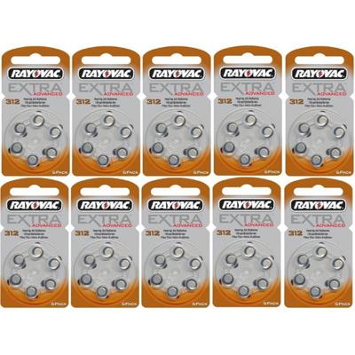 Rayovac gehoorapparaat batterijen - Type 312 - 10 x 6 stuks