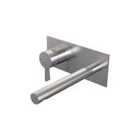 Inbouw Wastafelmengkraan Brauer Brushed Edition Coldstart Rechte Uitloop Halfronde Hendel Links Geborsteld RVS PVD Met Afdekplaat Brauer - thumbnail