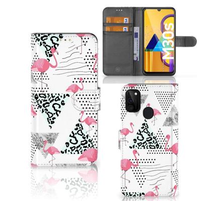 Samsung Galaxy M21 | M30s | Telefoonhoesje | Met pasjeshouder | Flamingo Triangle Samsung Galaxy M21 | M30s | Telefoonhoesje | Met pasjeshouder | Flamingo Triangle