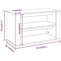 Schoenenrek 75x35x45 cm bewerkt hout hoogglans wit - thumbnail