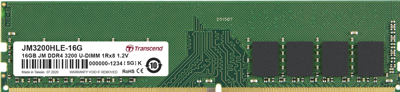 Transcend jm3200hle-32g jetram u-dimm, 32gb, ddr4, 3200 mhz, 2rx8, 2gx8, cl22, 1.2v