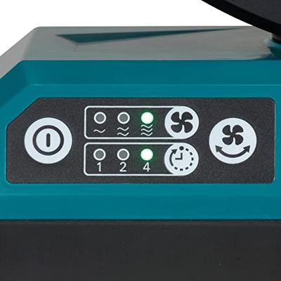 Makita CF001GZ Vloerventilator (Ø x h) 235 mm x 463 mm Turquoise, Zwart Oscillerend