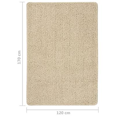 Vloerkleed shaggy anti-slip 120x170 cm crmekleurig
