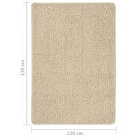 Vloerkleed shaggy anti-slip 120x170 cm crèmekleurig - thumbnail