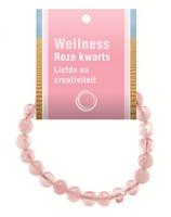 Ruben Robijn Powerbead op kaart roze kwarts (1 st) - thumbnail