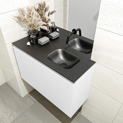 MONDIAZ OLAN 80cm toiletmeubel talc. LEX wastafel urban rechts geen kraangat MONDIAZ OLAN 80cm toiletmeubel talc. LEX wastafel urban rechts geen kraangat