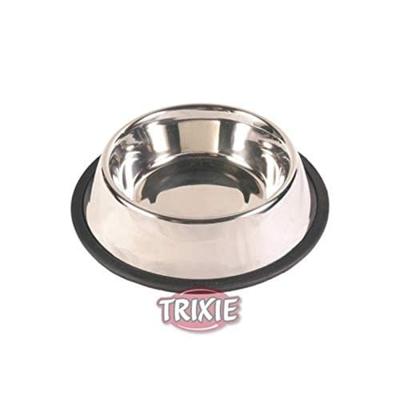 TRIXIE VOERBAK RVS / RUBBERRING 21X21 CM 700 ML 4 ST TRIXIE VOERBAK RVS / RUBBERRING 21X21 CM 700 ML 4 ST