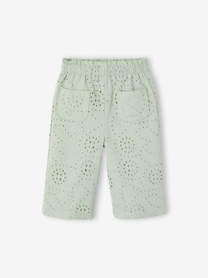 Broek baby meisjes Engels borduurwerk blauwgroen