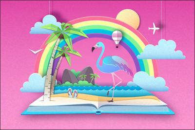 Fotobehang - Succesvolle zomervakantie, Kinderkamer, te koop in 11 maten, incl behanglijm