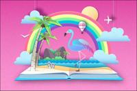 Fotobehang - Succesvolle zomervakantie, Kinderkamer, te koop in 11 maten, incl behanglijm - thumbnail