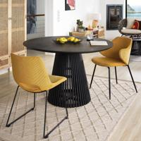 Kave Home Ronde Eettafel 'Jeanette' Mindihout, 120cm, kleur Zwart - thumbnail