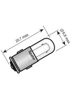 SPAHN kogellamp signal lamp 6v 0.6w ba7s (10pcs)