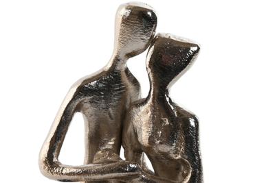 Decoratieve figuren Home ESPRIT Zwart Zilverkleurig Koppel 9 x 13 x 20 cm