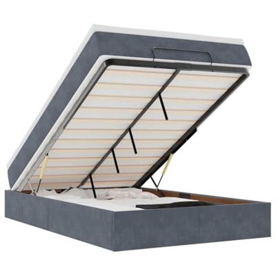 Ottoman bed met matras 120x200cm fluweel donkergrijs