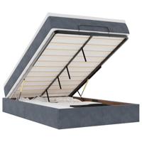 Ottoman bed met matras 120x200cm fluweel donkergrijs - thumbnail