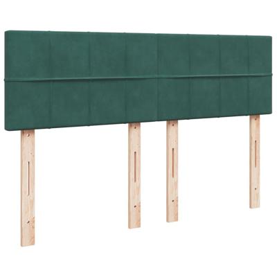 Boxspring met matras fluweel donkergroen 160x200 cm - thumbnail