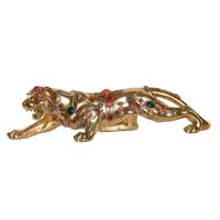 Decoratieve figuren DKD Home Decor 39 x 11 x 10 cm Gouden Koloniaal Panter - thumbnail