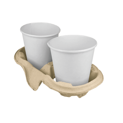 Draagtray voor 2 bekers Gerecycled Karton