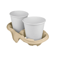 Draagtray voor 2 bekers Gerecycled Karton - thumbnail