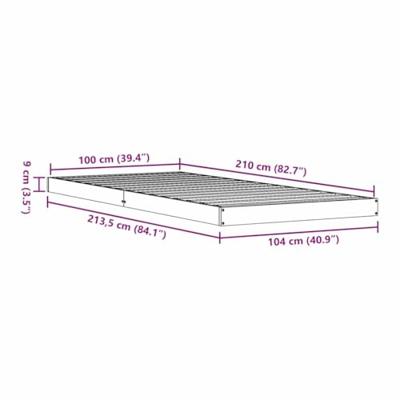 Bedframe Wit 100 x 210 cm Massief grenenhout