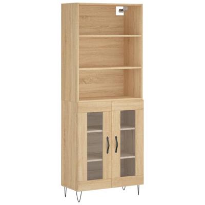 Hoge kast 69,5x34x180 cm bewerkt hout sonoma eikenkleurig
