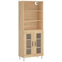 Hoge kast 69,5x34x180 cm bewerkt hout sonoma eikenkleurig - thumbnail