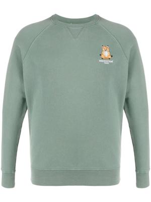 Maison Kitsuné yoga fox embroidered sweatshirt - Green