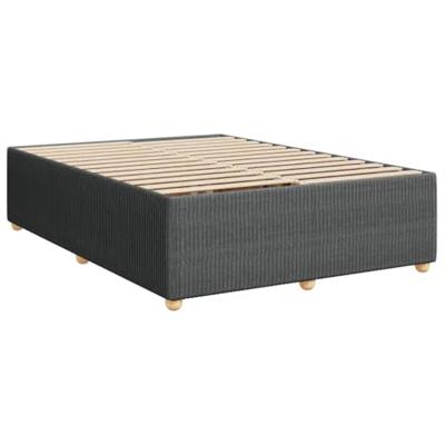 Boxspring met matras stof donkergrijs 140x190 cm