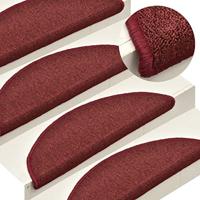 VidaXL Trapmatten 15 st 56x17x3 cm bordeaux halfrond - thumbnail