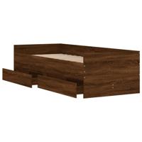 Bedframe met lades bruin eikenkleur 75x190 cm Small Single - thumbnail