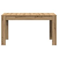 Eettafel 140x74,5x76 cm bewerkt hout artisanaal eikenkleurig - thumbnail