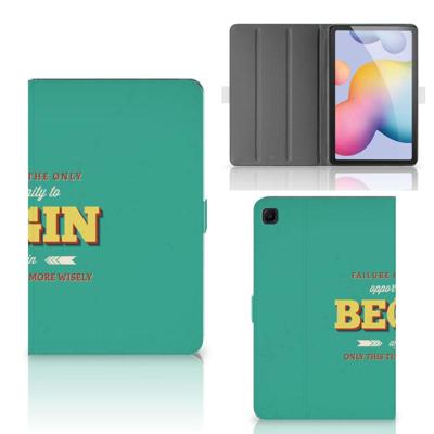 Samsung Galaxy Tab S6 Lite | S6 Lite (2022) Tablet Hoesje met naam Quote Begin Samsung Galaxy Tab S6 Lite | S6 Lite (2022) Tablet Hoesje met naam Quote Begin