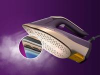 Philips DST8040/30 strijkijzer Stoomstrijkijzer SteamGlide Elite-zoolplaat 3000 W Lila - thumbnail