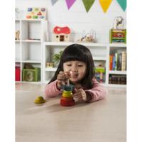 Everearth stapelclown van hout 13 cm groot - thumbnail