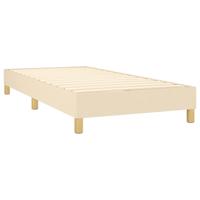 Boxspring met matras stof crèmekleurig 160x200 cm - thumbnail