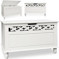 Monzana Houten Opbergkist in Wit - thumbnail