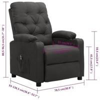 Fauteuil elektrisch verstelbaar stof donkergrijs - thumbnail
