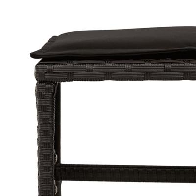 15-delige Tuinset met kussens poly rattan zwart