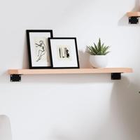 Wandschap 60x10x2 cm onbehandeld massief eikenhout - thumbnail