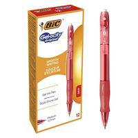 Gelschrijver Bic Gel-ocity medium rood | 12 stuks - thumbnail