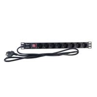 Strip 19" 8 Tomas Schuko con On/Off Switch 2LAN REG8SCHINT 250V 3500W 2M - thumbnail