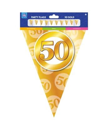 Vlaggenlijn 50 Jaar Getrouwd Goud (10m)