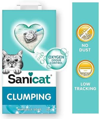 Sanicat Clumping Marseille Zeep kattenbakvulling 2 x 10 liter