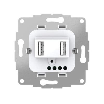 USB lader 2 poorten 19w 3.8A antraciet voor een 40mm diepe doos extra grote laad capaciteit RAL7016