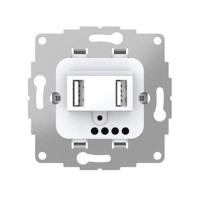 USB lader 2 poorten 19w 3.8A antraciet voor een 40mm diepe doos extra grote laad capaciteit RAL7016 - thumbnail