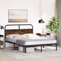 Bedframe zonder matras bewerkt hout gerookt eiken 140x190 cm - thumbnail
