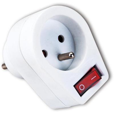 Tussenstekker met Schakelaar - 3680W - 1 Stopcontact - Mat Wit - Veilig Kunststof | België