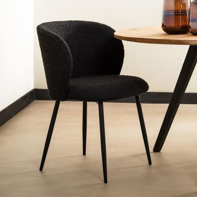 Light & Living Eetkamerstoel 'Elyna' Bouclé, kleur Zwart